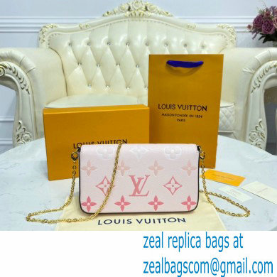 Louis Vuitton Monogram Empreinte Leather Felicie Pochette Bag M80498 Cherry Pink By The Pool Capsule Collection 2021