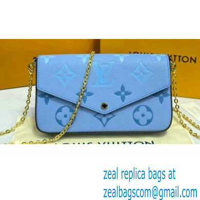 Louis Vuitton Monogram Empreinte Leather Felicie Pochette Bag M80498 Summer Blue By The Pool Capsule Collection 2021