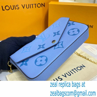 Louis Vuitton Monogram Empreinte Leather Felicie Pochette Bag M80498 Summer Blue By The Pool Capsule Collection 2021