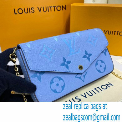 Louis Vuitton Monogram Empreinte Leather Felicie Pochette Bag M80498 Summer Blue By The Pool Capsule Collection 2021