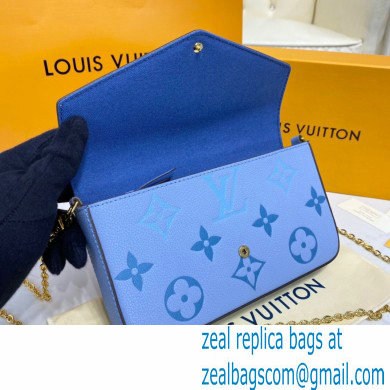 Louis Vuitton Monogram Empreinte Leather Felicie Pochette Bag M80498 Summer Blue By The Pool Capsule Collection 2021