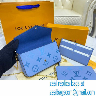 Louis Vuitton Monogram Empreinte Leather Felicie Pochette Bag M80498 Summer Blue By The Pool Capsule Collection 2021