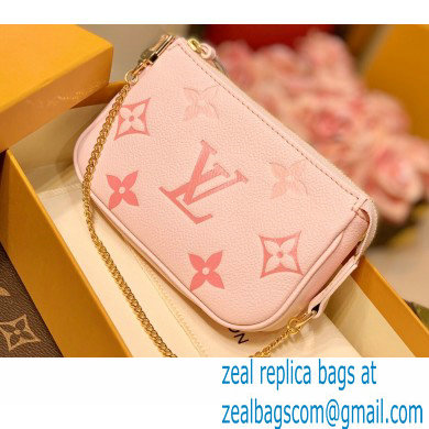 Louis Vuitton Monogram Empreinte Leather Mini Pochette Accessoires Bag M80501 Bouton de Rose Pink By The Pool Capsule Collection 2021 - Click Image to Close