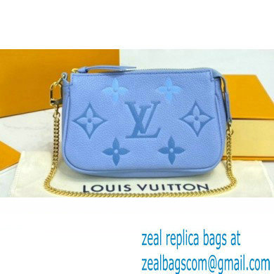 Louis Vuitton Monogram Empreinte Leather Mini Pochette Accessoires Bag M80501 Summer Blue By The Pool Capsule Collection 2021 - Click Image to Close