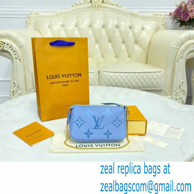 Louis Vuitton Monogram Empreinte Leather Mini Pochette Accessoires Bag M80501 Summer Blue By The Pool Capsule Collection 2021 - Click Image to Close