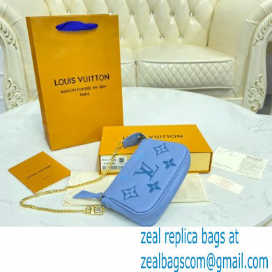 Louis Vuitton Monogram Empreinte Leather Mini Pochette Accessoires Bag M80501 Summer Blue By The Pool Capsule Collection 2021 - Click Image to Close