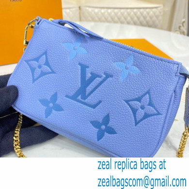 Louis Vuitton Monogram Empreinte Leather Mini Pochette Accessoires Bag M80501 Summer Blue By The Pool Capsule Collection 2021