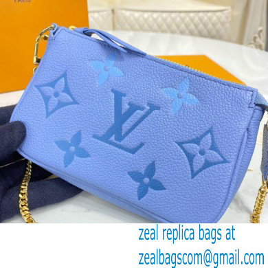 Louis Vuitton Monogram Empreinte Leather Mini Pochette Accessoires Bag M80501 Summer Blue By The Pool Capsule Collection 2021 - Click Image to Close