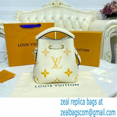 Louis Vuitton Monogram Empreinte Leather NeoNoe BB Bucket Bag M45716 Cream/Saffron By The Pool Capsule Collection 2021