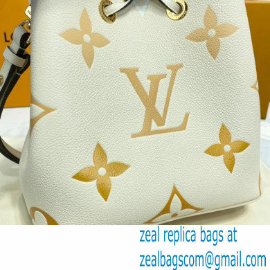 Louis Vuitton Monogram Empreinte Leather NeoNoe BB Bucket Bag M45716 Cream/Saffron By The Pool Capsule Collection 2021 - Click Image to Close