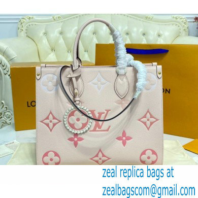 Louis Vuitton Monogram Empreinte Leather OnTheGo MM Tote Bag Bouton de Rose Pink By The Pool Capsule Collection 2021