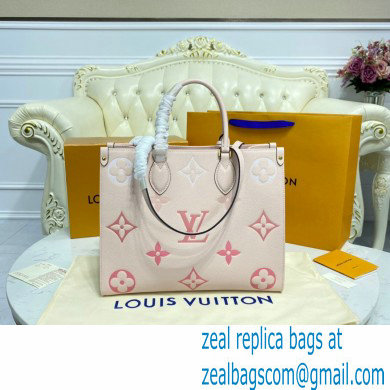 Louis Vuitton Monogram Empreinte Leather OnTheGo MM Tote Bag Bouton de Rose Pink By The Pool Capsule Collection 2021