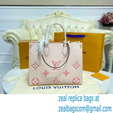 Louis Vuitton Monogram Empreinte Leather OnTheGo MM Tote Bag Bouton de Rose Pink By The Pool Capsule Collection 2021 - Click Image to Close