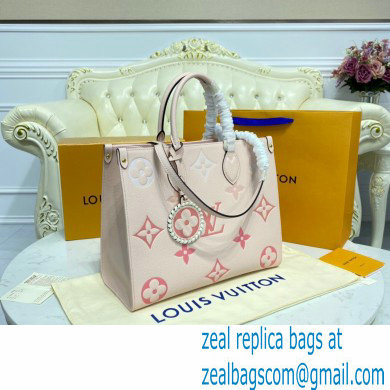 Louis Vuitton Monogram Empreinte Leather OnTheGo MM Tote Bag Bouton de Rose Pink By The Pool Capsule Collection 2021