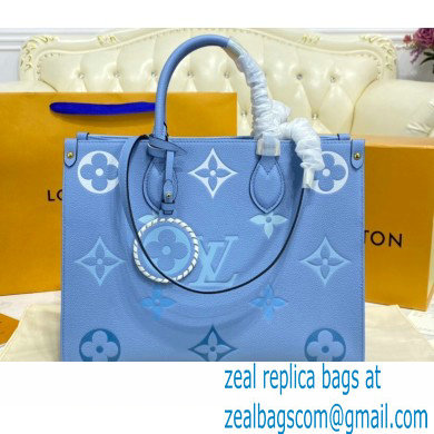 Louis Vuitton Monogram Empreinte Leather OnTheGo MM Tote Bag M45718 Summer Blue By The Pool Capsule Collection 2021 - Click Image to Close