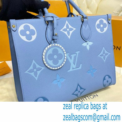 Louis Vuitton Monogram Empreinte Leather OnTheGo MM Tote Bag M45718 Summer Blue By The Pool Capsule Collection 2021 - Click Image to Close