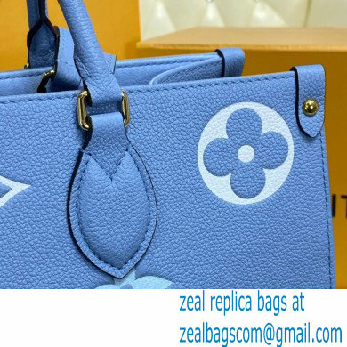 Louis Vuitton Monogram Empreinte Leather OnTheGo MM Tote Bag M45718 Summer Blue By The Pool Capsule Collection 2021 - Click Image to Close