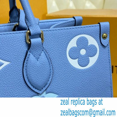 Louis Vuitton Monogram Empreinte Leather OnTheGo MM Tote Bag M45718 Summer Blue By The Pool Capsule Collection 2021