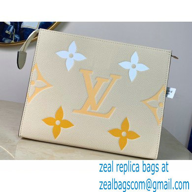 Louis Vuitton Monogram Empreinte Leather Toiletry Pouch 26 Bag M80504 Cream/Saffron By The Pool Capsule Collection 2021