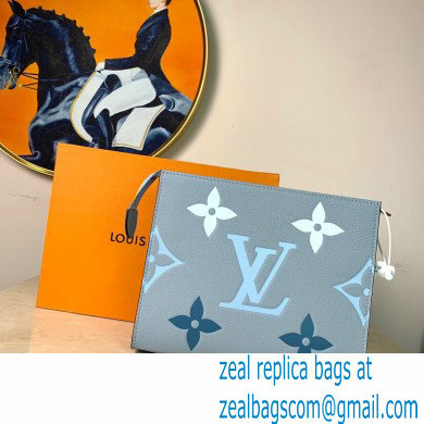 Louis Vuitton Monogram Empreinte Leather Toiletry Pouch 26 Bag M80504 Summer Blue By The Pool Capsule Collection 2021