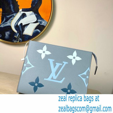 Louis Vuitton Monogram Empreinte Leather Toiletry Pouch 26 Bag M80504 Summer Blue By The Pool Capsule Collection 2021