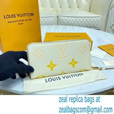 Louis Vuitton Monogram Empreinte Leather Zippy Wallet M80402 Cream/Saffron By The Pool Capsule Collection 2021