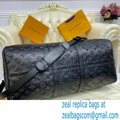 Louis Vuitton Monogram Shadow Leather Keepall Bandoulière 50 Bag M44810 2021 - Click Image to Close