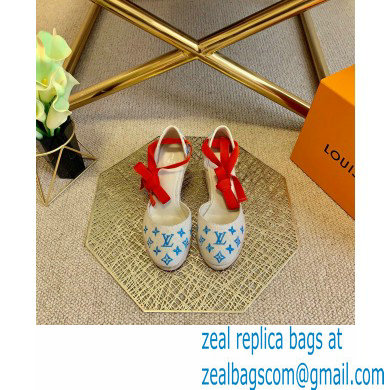 Louis Vuitton Monogram-embroidered Canvas Starboard Wedge Espadrilles Blue 2021 - Click Image to Close