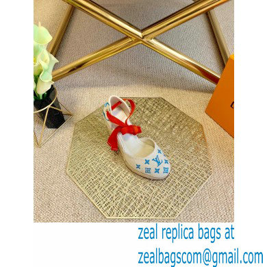 Louis Vuitton Monogram-embroidered Canvas Starboard Wedge Espadrilles Blue 2021 - Click Image to Close