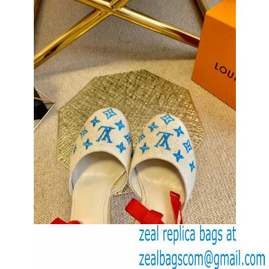 Louis Vuitton Monogram-embroidered Canvas Starboard Wedge Espadrilles Blue 2021