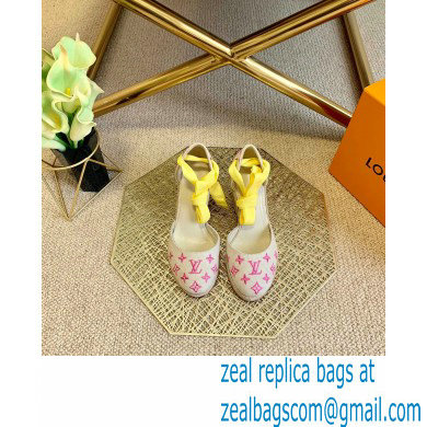 Louis Vuitton Monogram-embroidered Canvas Starboard Wedge Espadrilles Pink 2021 - Click Image to Close