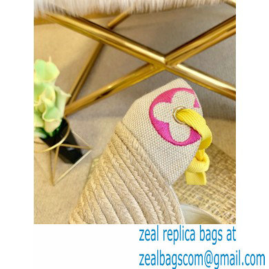 Louis Vuitton Monogram-embroidered Canvas Starboard Wedge Espadrilles Pink 2021 - Click Image to Close