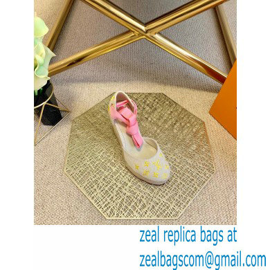 Louis Vuitton Monogram-embroidered Canvas Starboard Wedge Espadrilles Yellow 2021