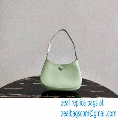 Prada Cleo Brushed Leather Shoulder Bag 1BC499 Aqua Green 2020