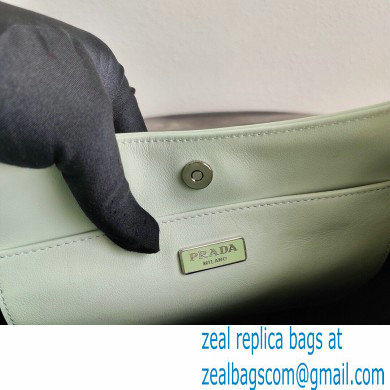 Prada Cleo Brushed Leather Shoulder Bag 1BC499 Aqua Green 2020 - Click Image to Close