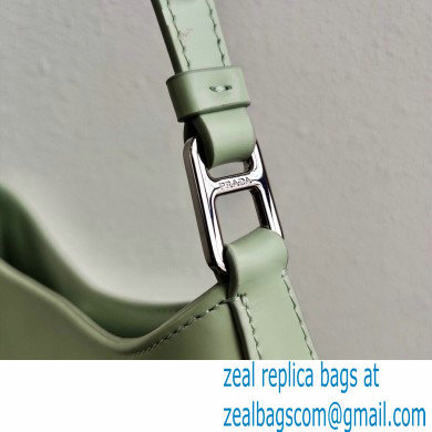 Prada Cleo Brushed Leather Shoulder Bag 1BC499 Aqua Green 2020