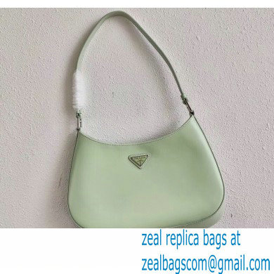 Prada Cleo Brushed Leather Shoulder Bag 1BC499 Aqua Green 2020