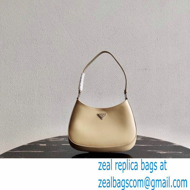 Prada Cleo Brushed Leather Shoulder Bag 1BC499 Beige 2021