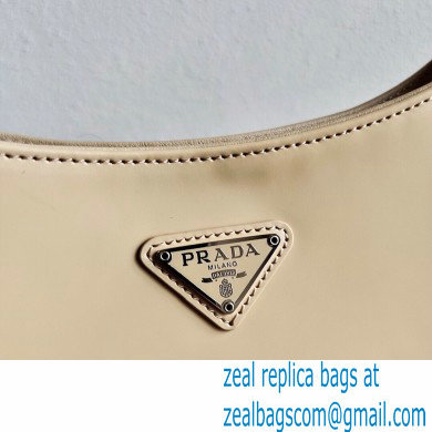 Prada Cleo Brushed Leather Shoulder Bag 1BC499 Beige 2021