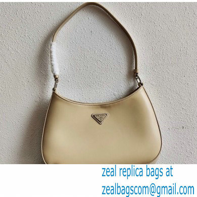Prada Cleo Brushed Leather Shoulder Bag 1BC499 Beige 2021