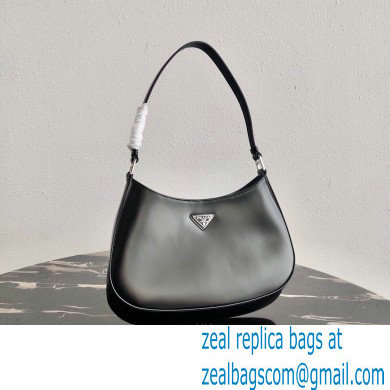 Prada Cleo Brushed Leather Shoulder Bag 1BC499 Black 2020 - Click Image to Close