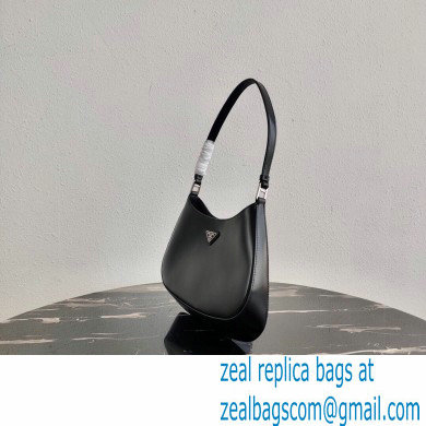 Prada Cleo Brushed Leather Shoulder Bag 1BC499 Black 2020