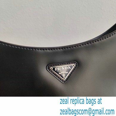 Prada Cleo Brushed Leather Shoulder Bag 1BC499 Black 2020 - Click Image to Close