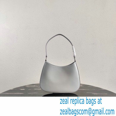 Prada Cleo Brushed Leather Shoulder Bag 1BC499 Light Gray 2021 - Click Image to Close