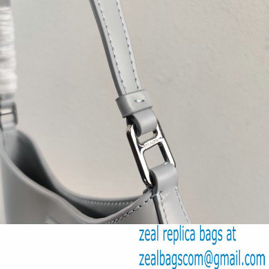 Prada Cleo Brushed Leather Shoulder Bag 1BC499 Light Gray 2021