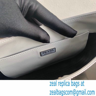 Prada Cleo Brushed Leather Shoulder Bag 1BC499 Light Gray 2021