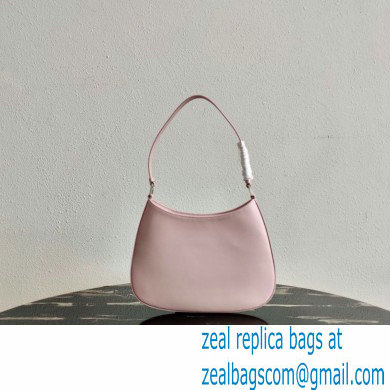 Prada Cleo Brushed Leather Shoulder Bag 1BC499 Light Pink 2021 - Click Image to Close