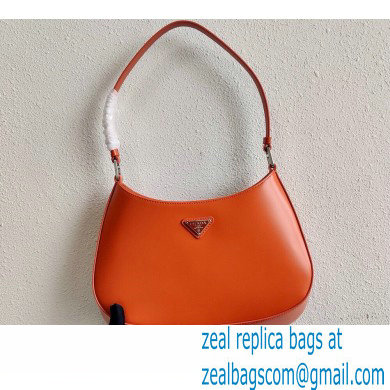 Prada Cleo Brushed Leather Shoulder Bag 1BC499 Orange 2021