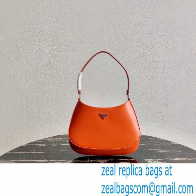 Prada Cleo Brushed Leather Shoulder Bag 1BC499 Orange 2021