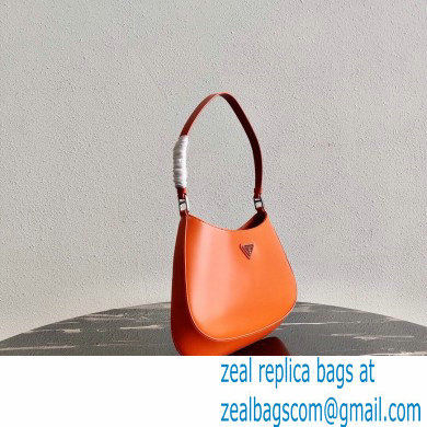 Prada Cleo Brushed Leather Shoulder Bag 1BC499 Orange 2021